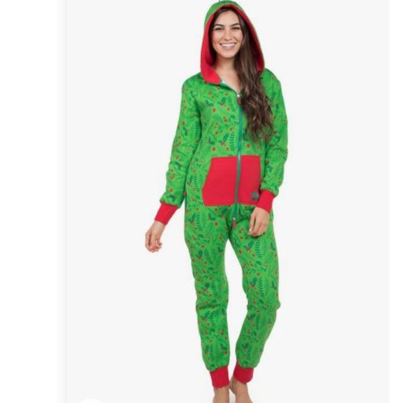 Tipsy Elves Christmas Onesie Pajamas Jumpsuit MED - Picture 3 of 4